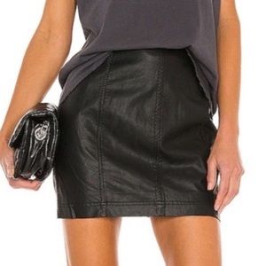 Free People Faux Leather Mini Skirt
